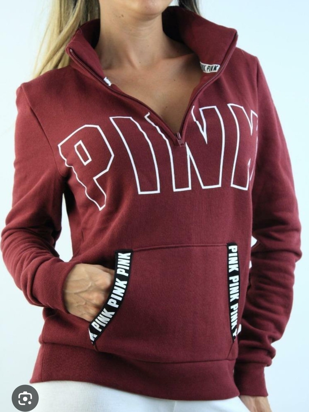 PINK Victoria's Secret Half-Zip Pullover Sweatshirt.